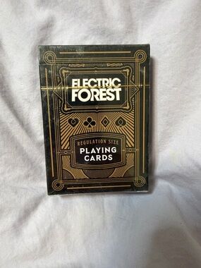 NWOT RARE Electric Forest Black & Gold Playing Cards Sealed / Brand New